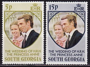 Южная Георгия, 1973, Свадьба Принцессы Анны и М. Филиппа, 2 марки